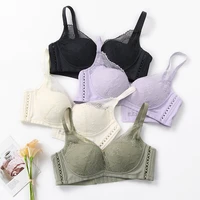 new silk bra for women large chest without steel ring big breast minimizer sexy lace floral underwear summer thin bra push up