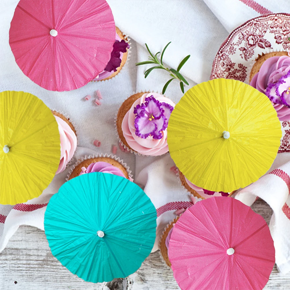 30 шт одноразовый маленький Зонт торт Топпер бумага фруктовые десерты еда