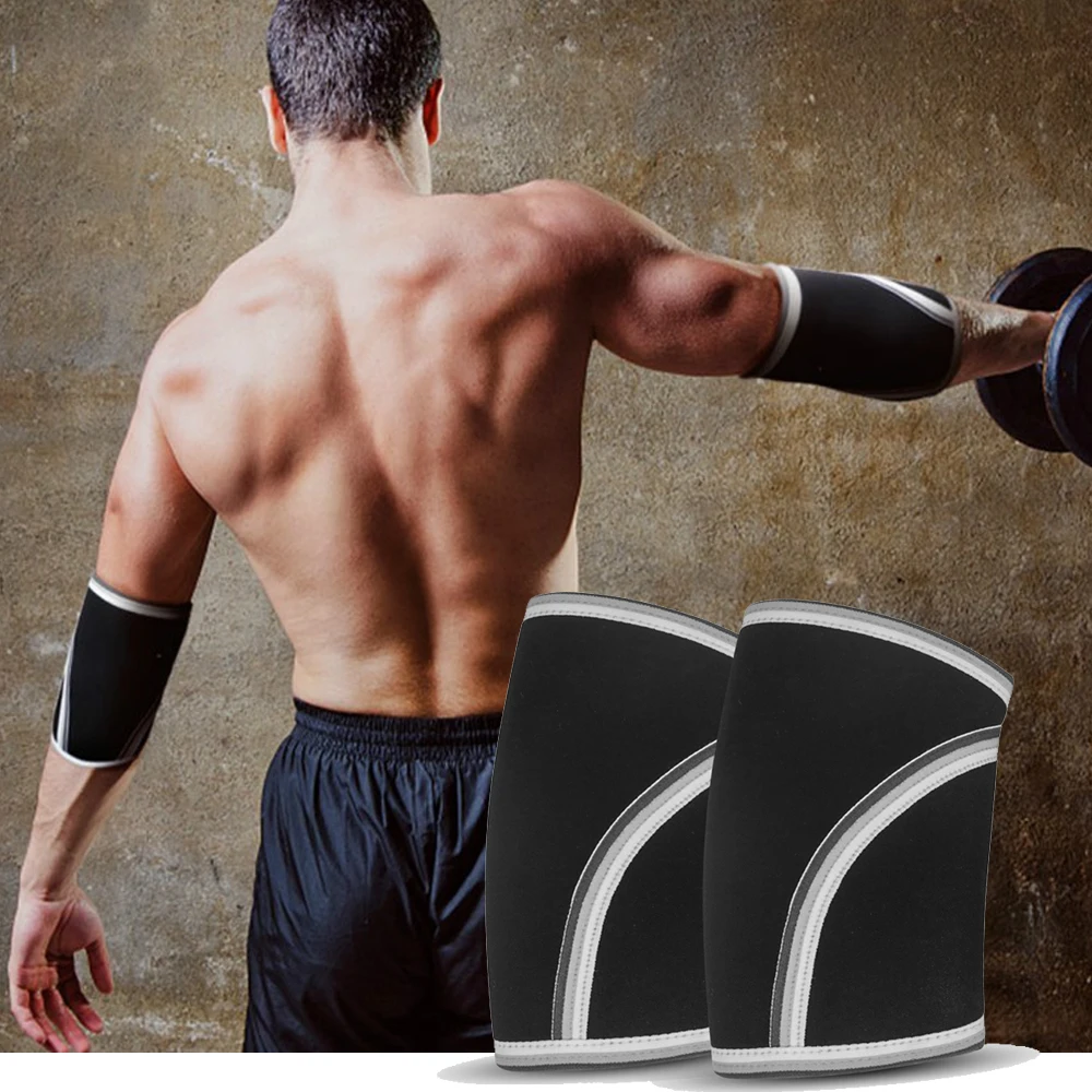 

1Pair 7MM Compression Elbow Pads Brace Support Fitness Sports Weightlifting Tennis Volleyball Arm Protector Work For Arthritis