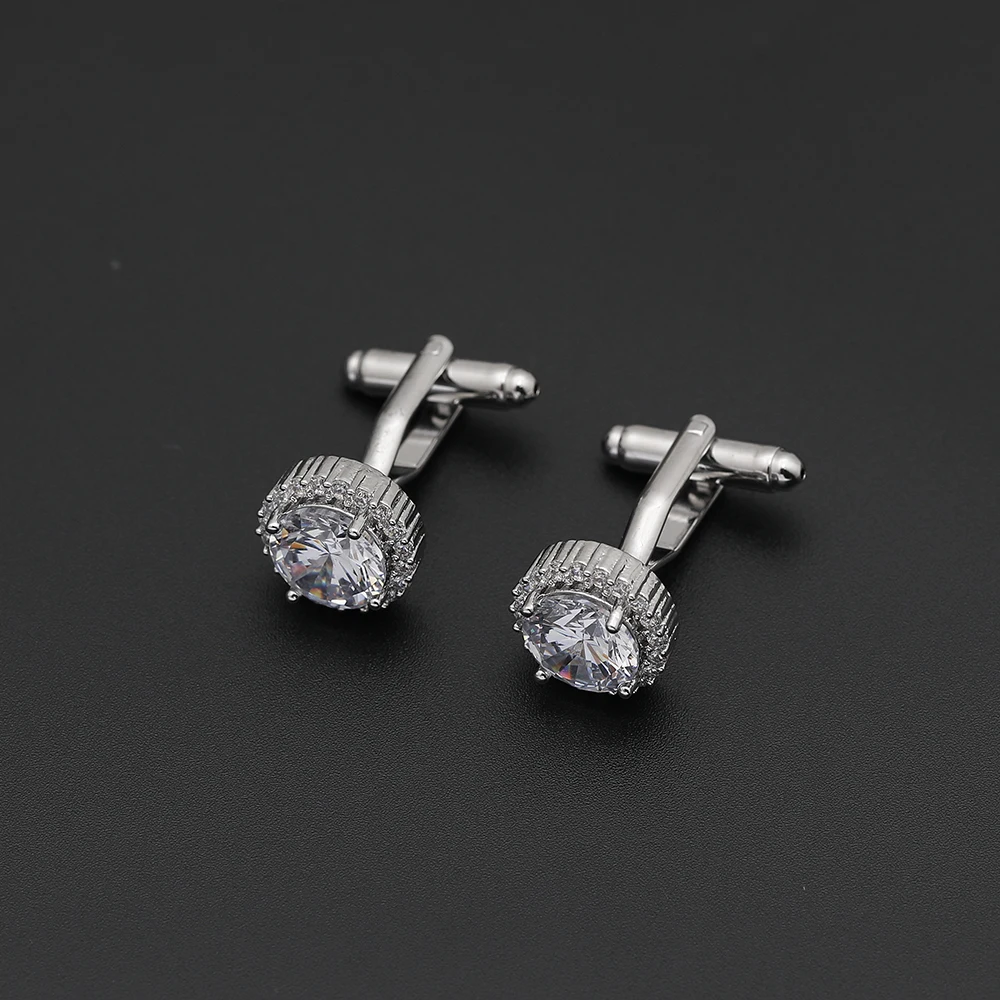 Изысканная мода высококачественные запонки из меди и циркона мужская рубашка