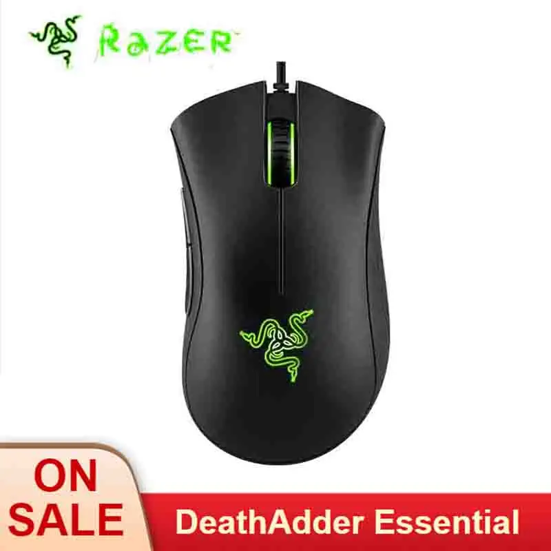 Razer DeathAdder Эфирная Проводная игровая мышь 6400 dpi оптический сенсор 5 независимо программируемых кнопок эргономичный дизайн