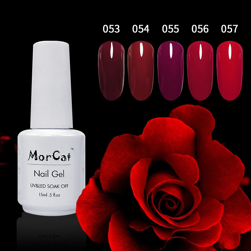 УФ гель лак для ногтей MorCat винно красный вампирный дизайна Полупостоянный Гель 15