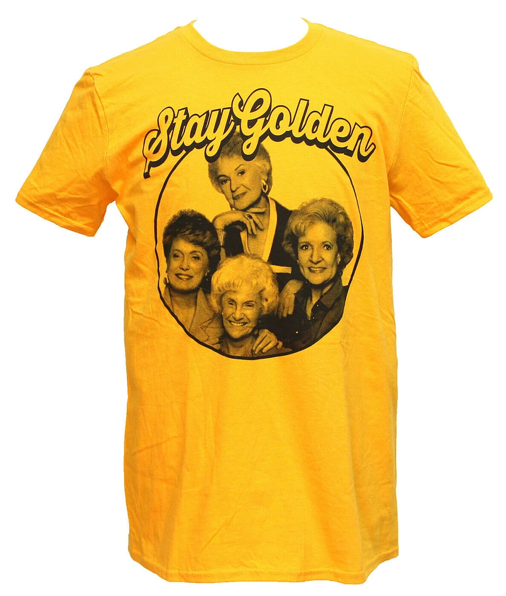 Золотые девочки Мужская Stay золотой фото круг футболка с круглым вырезом