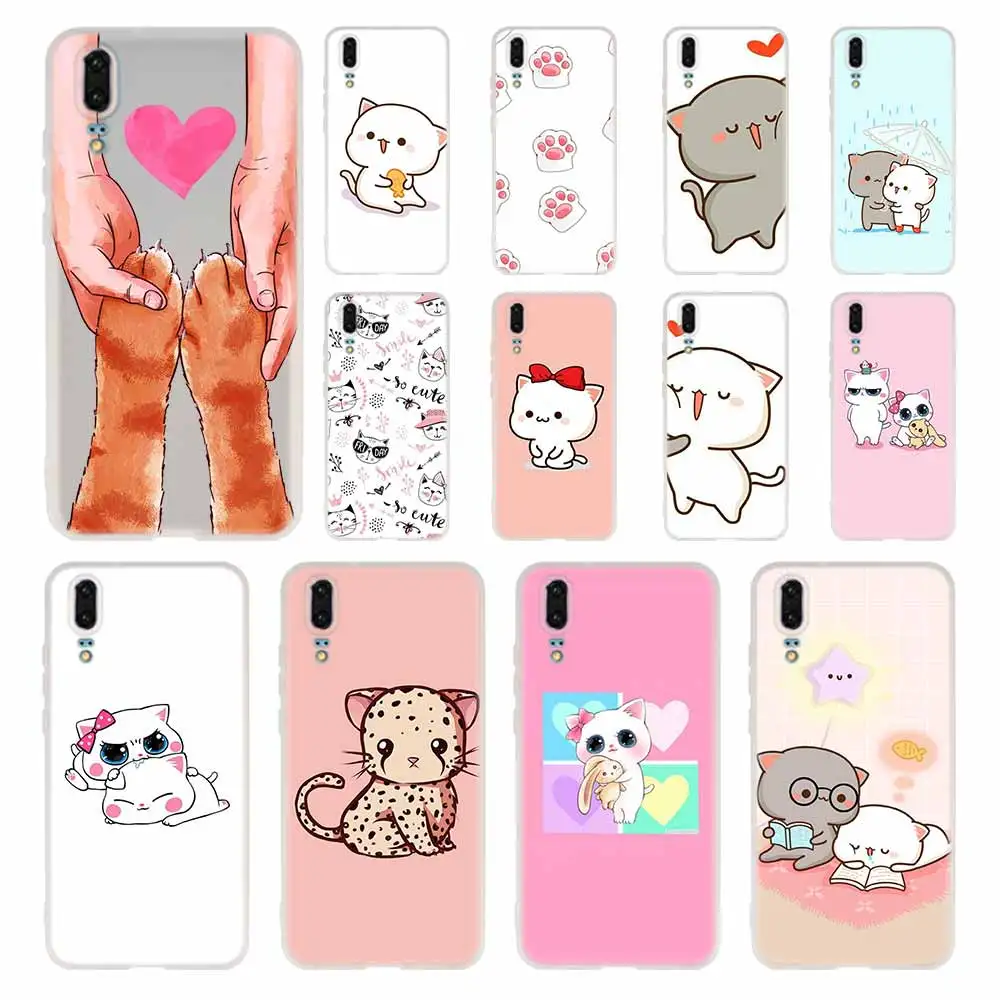 Силиконовый мягкий чехол из ТПУ для Huawei P30 P40 P20 Pro P10 P9 Lite P Smart Z 2020 милый Кот Сова