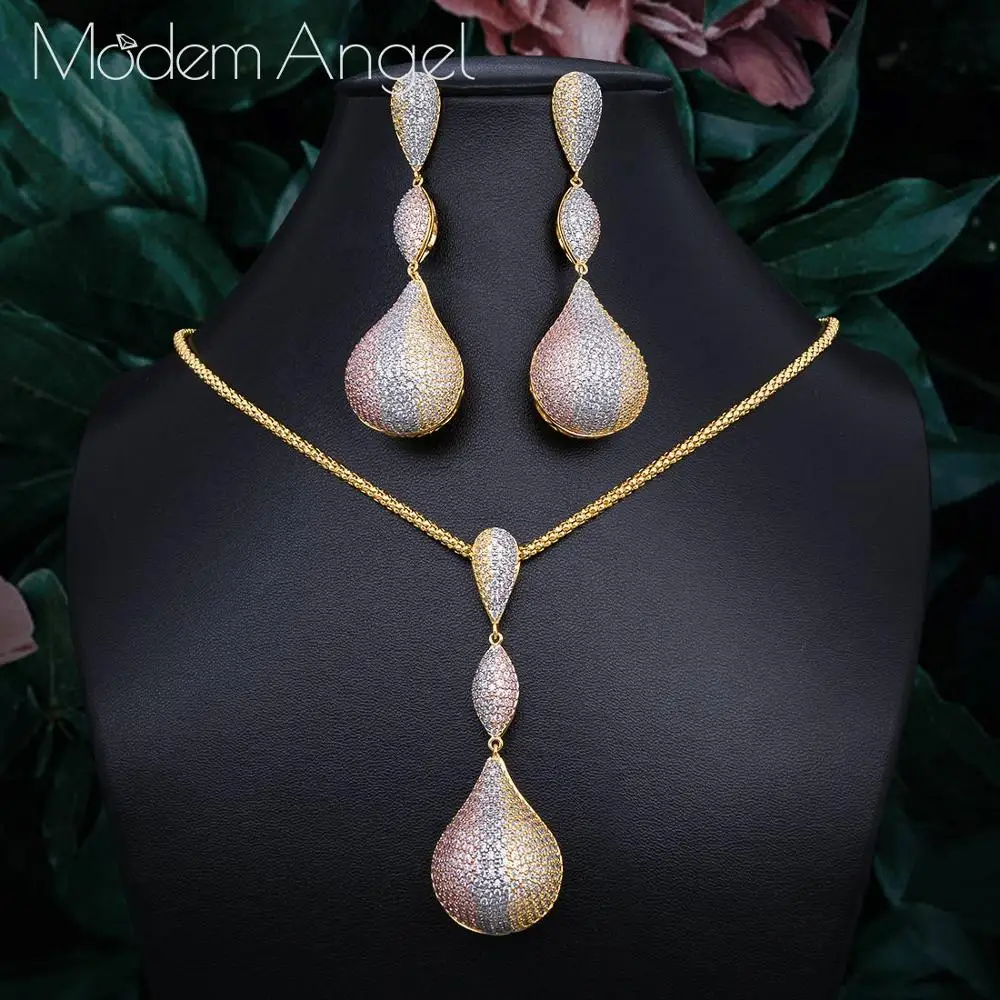 Роскошные Ювелирные наборы ModemAngel в стиле дискотеки нигерийское ожерелье серьги