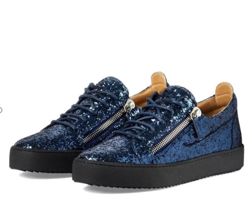 SHOOEGLE Sapato Masculino модные черные Синие Блестящие мужские кроссовки на платформе
