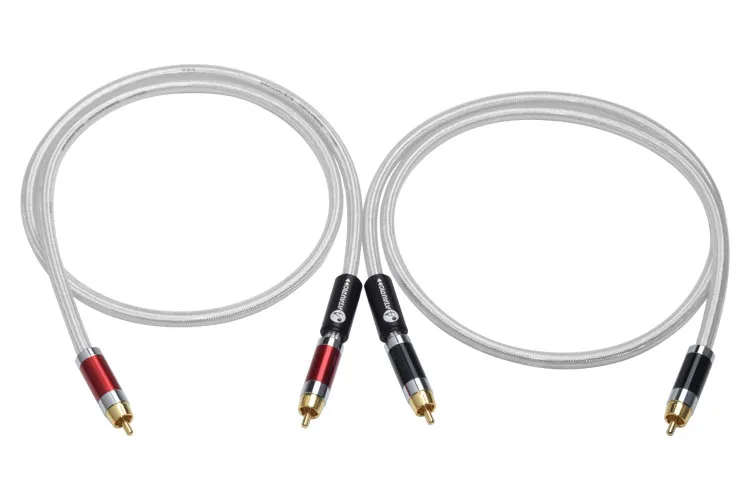 Hifi медный и Серебряный RCA кабель Hi end 2RCA мужской аудио кабель|Кабели VGA| |