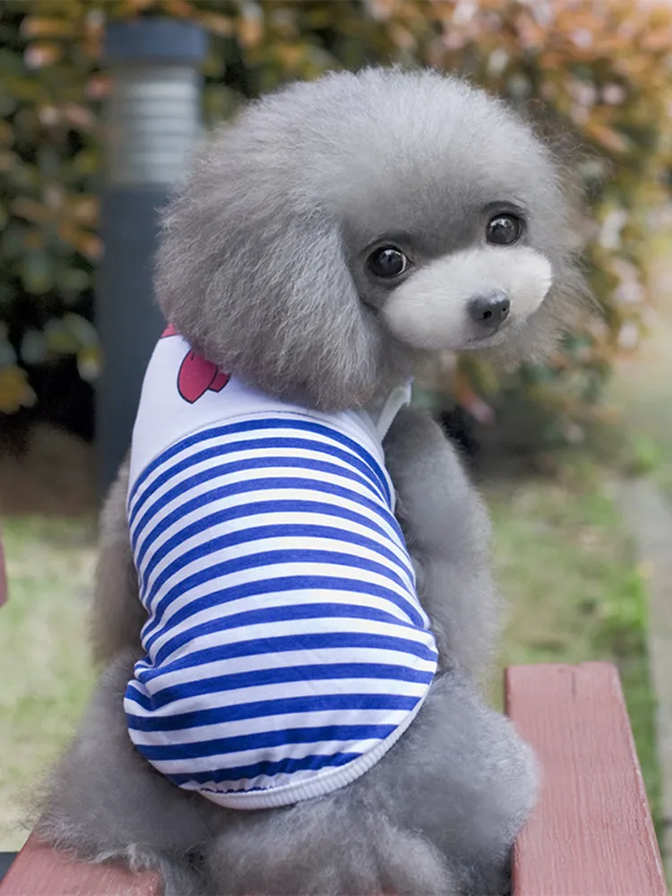 Одежда для маленьких собак летняя мультяшная жилетка одежда матрос галстук