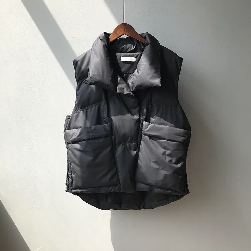 

Winter Parka Vest Women's 2020 Fall/winter New Korean Style Loose Fashion Pocket Down Cotton Vest Outerwear