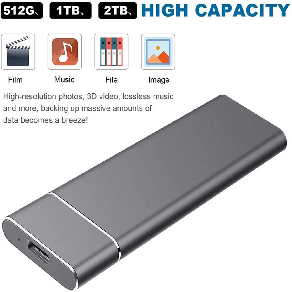 

Внешний порт USB 3.0 2 ТБ SSD Тип жесткого диска-C USB3.1 для ПК, ноутбука, Xbox One, Скорость 3600 об/мин, ультратонкий инструмент для электронного оборудов...