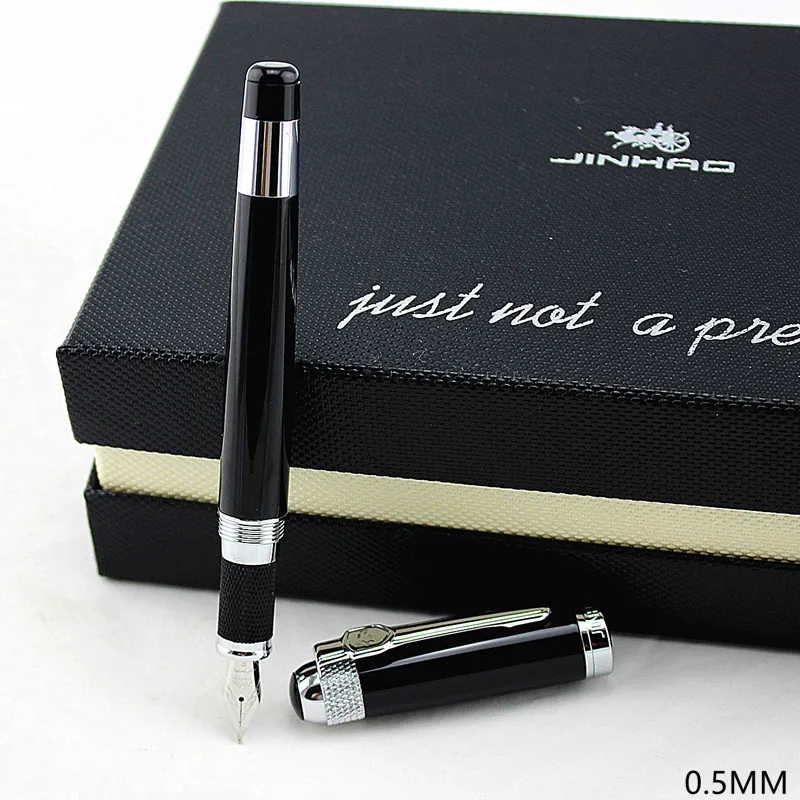 JINHAO новая авторучка с роскошным набором 0 5 мм черная F Перо конвертер ручка