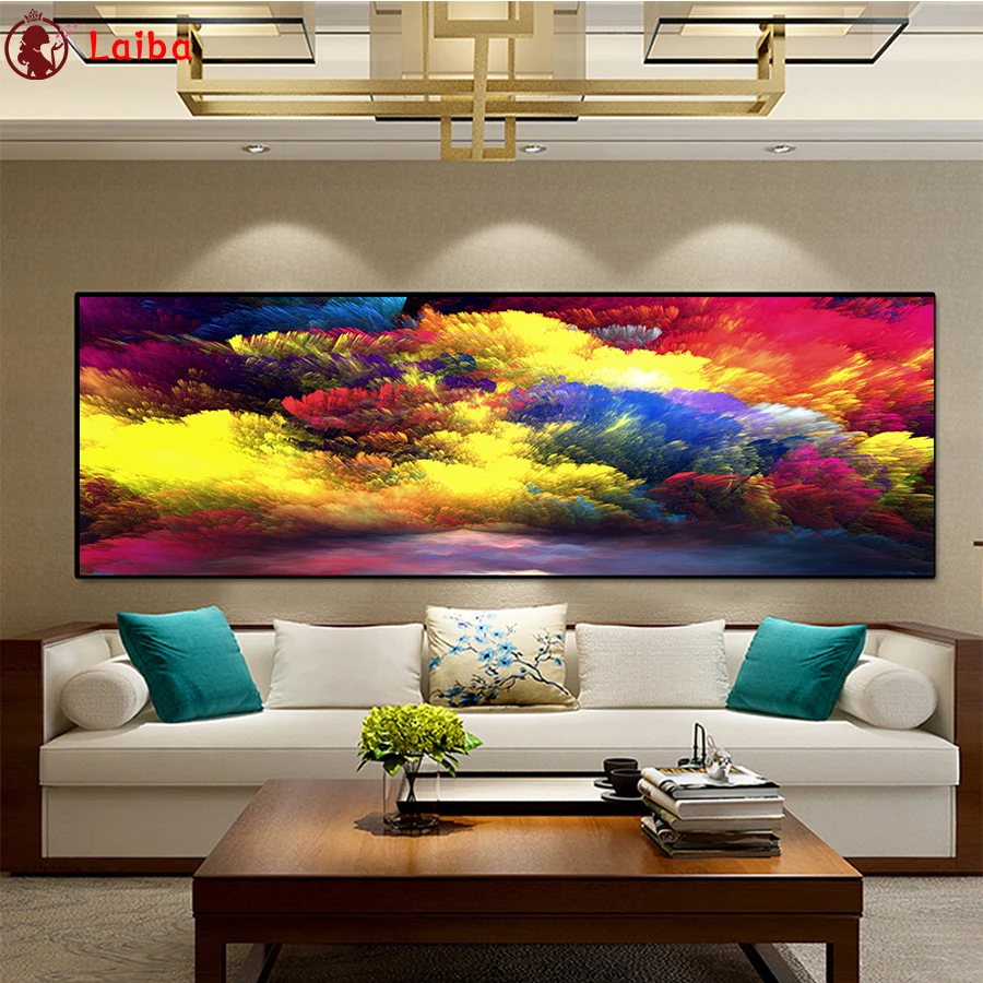 

full Diy diamond painting Abstract art, colorful clouds picture rhinestones embroidery diamond mosaic 5d cross stitch decor