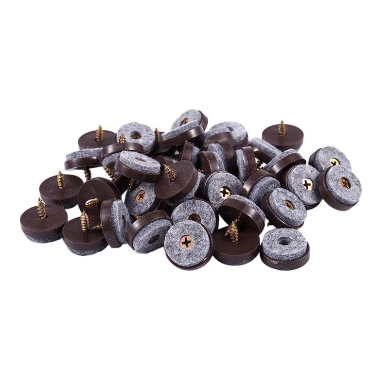 Горячая XD 40Pcs скольжение мебели винтовая войлочная накладка ползунок протектор