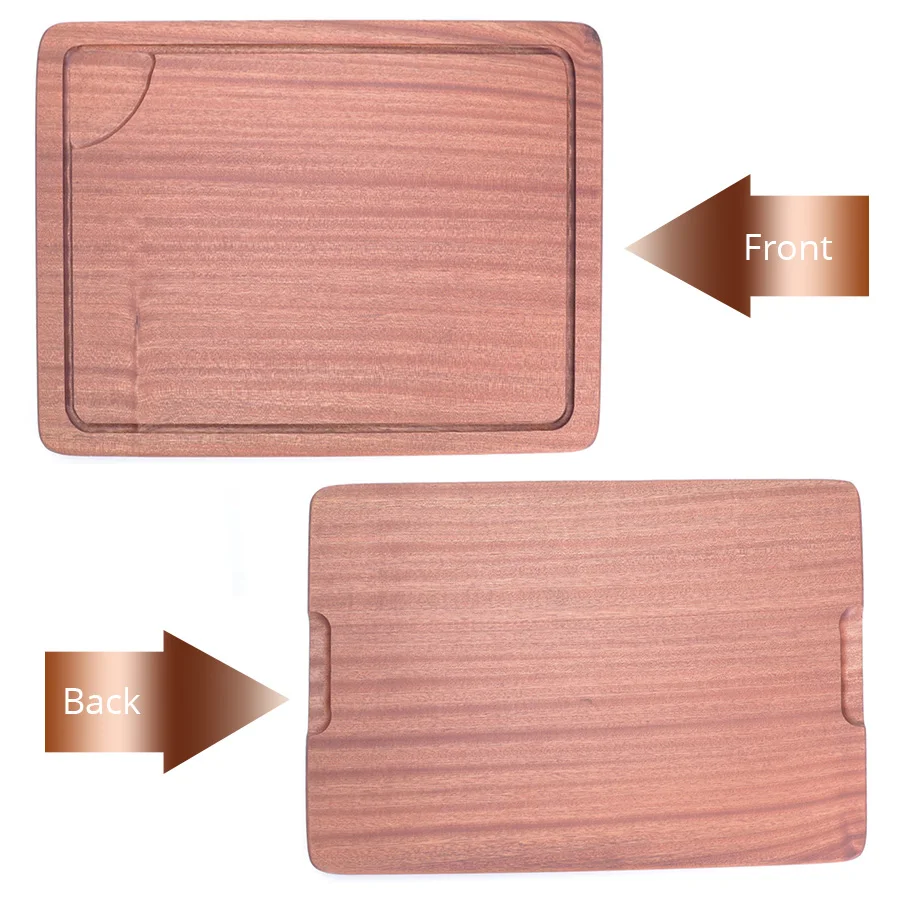 Разделочная доска из натурального дерева с желобом для сока кухонная