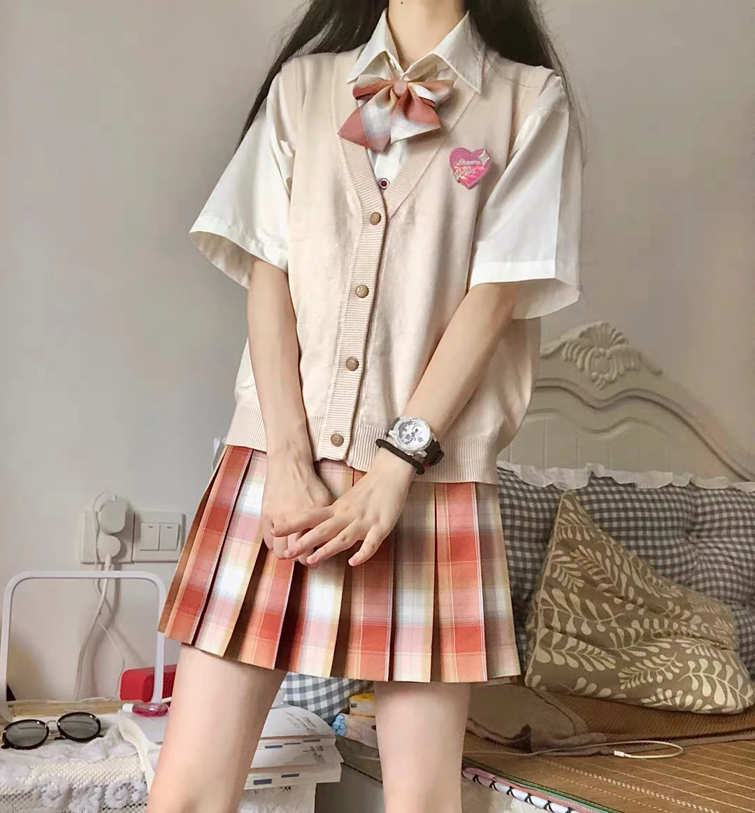 Униформа JK свитер с V-образным вырезом вязаная японская школьная форма кардиган