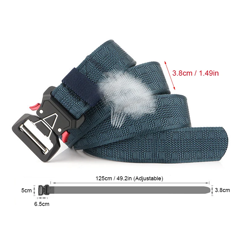 HSSEE Fashion Military Tactical Belt For Men Hard Metal Pluggable Buckle Outdoor Work Strong 1200D Real Nylon Army | Спорт и