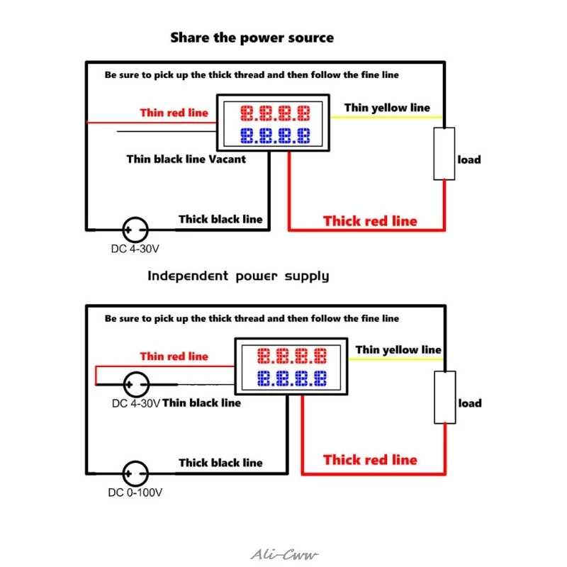 

0.28 inch Digital DC 4 Bit DC 100V 10A Voltmeter Ammeter Voltage Current Meter