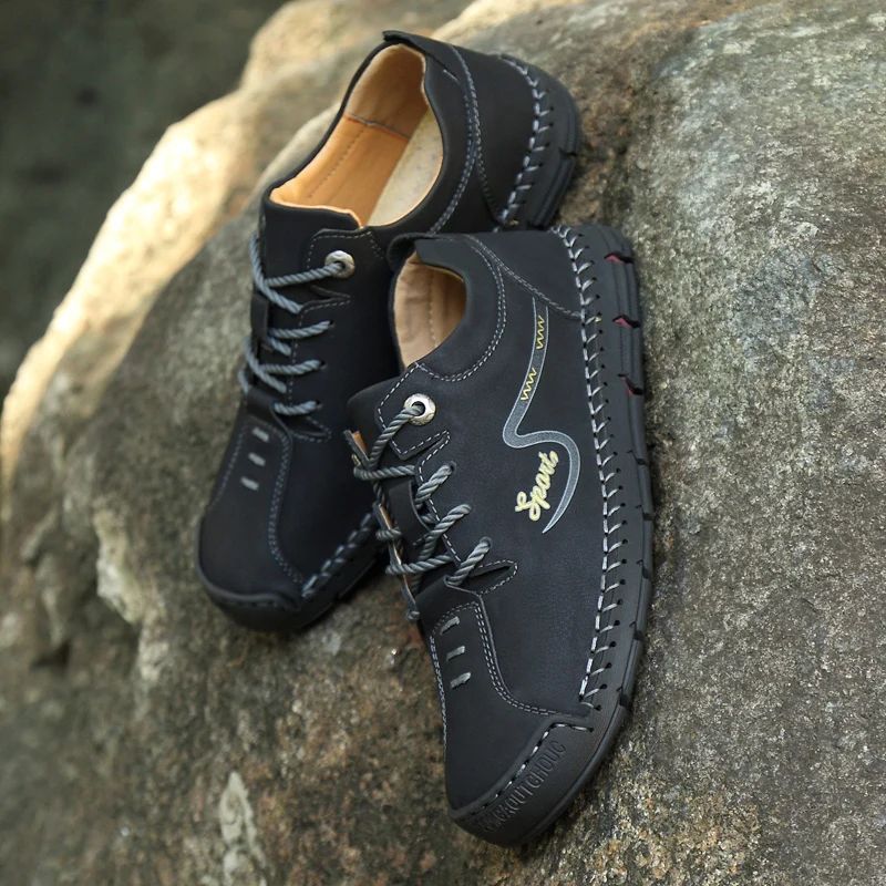 

2020 Autumn Comfort Outdoor Breathable Casual Plus Size Flats Shoes Men Breathable Slip on Driving Shoes 45 46 47 48