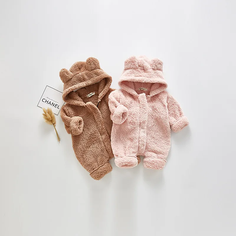 

Newborn Baby Romper Wool Winter Baby Boys Clothes Infant Warm Jumpsuit For Girls Hooded Overalls Unisex Baby Clothes 0 3 6 Month