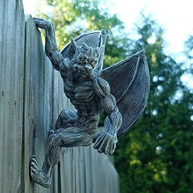 Angel Wings 15cm Resin Retro Gargoyle Ghost Bat Monster Statue Decoration Creative Window Decoration Home Garden Decor