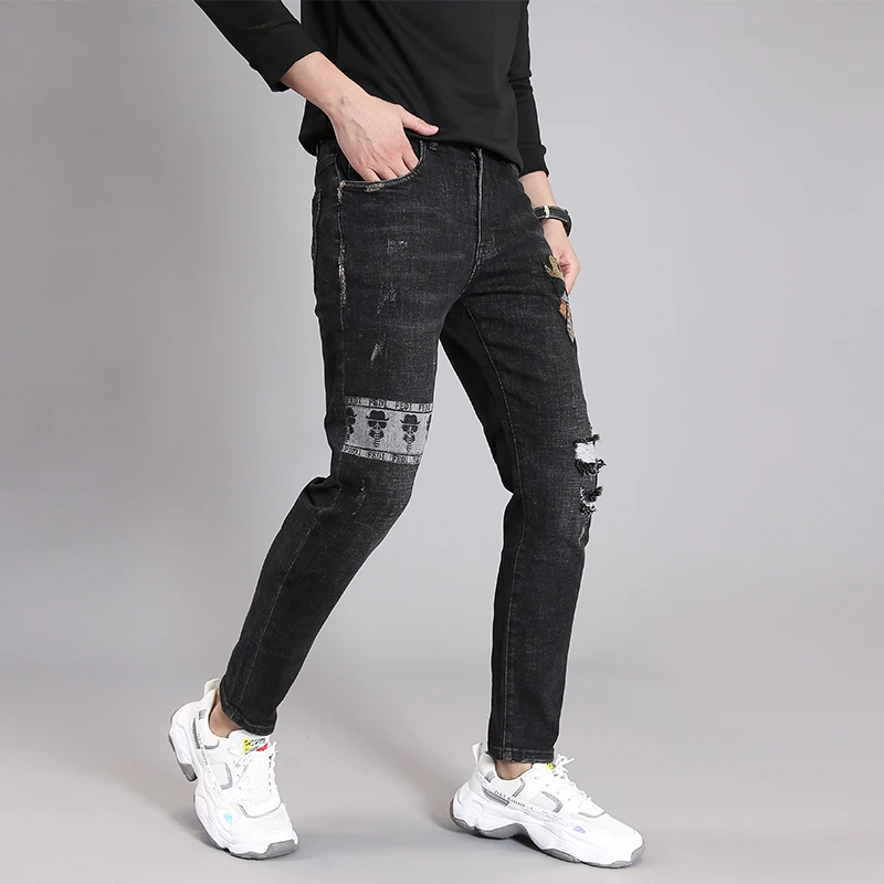 

2021 Spring New Jeans for Men Casual Slim Stretch Denim Trousers Classic Vintage Pantalon Homme Fashion Male Clothing Streetwear