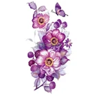 Водостойкая Временная тату-наклейка, 17 дизайнов, фиолетовые орхидеи, цветы, тату-наклейки для боди-арта, флэш-тату, искусственная тату для женщин