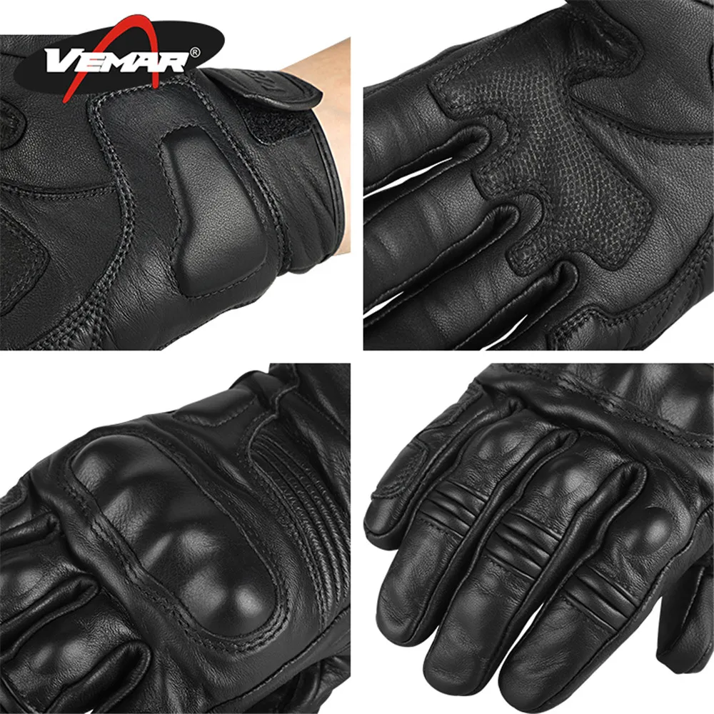 Кожаные Мотоциклетные Перчатки VEMAR в стиле ретро | Автомобили и мотоциклы