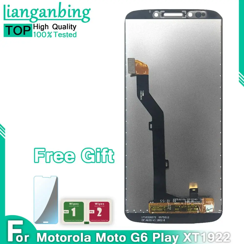100% протестированный ЖК дисплей для Motorola Moto G6 с lcd экраном HD USB XT1922 1 2 3 4 5 сенсорным