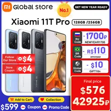 Global Version Xiaomi 11T Pro Smartphone 128G/256G Flagship Snapdragon 888 Octa Core 108MP Camera 120Hz AMOLED 120W HyperCharge
