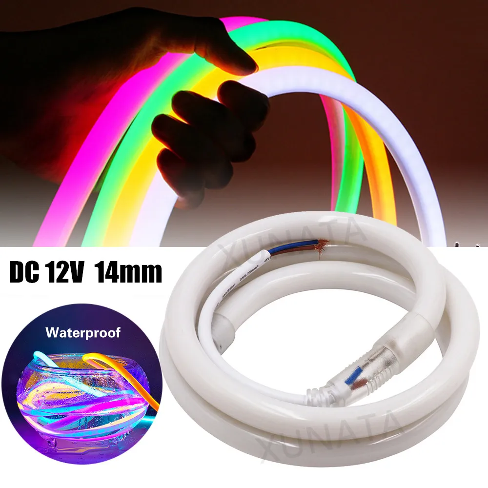 DC 12V неоновые полосы Водонепроницаемый Diammer 14 мм светильник ing гибкий 2835