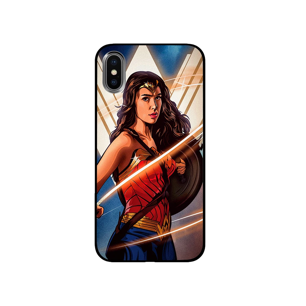 Wonder woman черный чехол ТПУ для iPhone 5 5S 6 6s 7 8 Plus X XS XR 11 Pro Max | Мобильные телефоны и