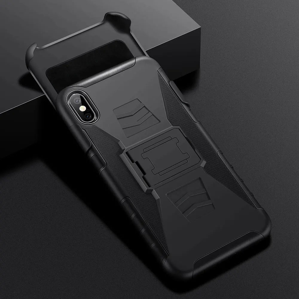 KISSCASE 3 in 1 Shockproof Case For Huawei P30 P20 Pro Mate 20 Lite Nova 4 Y3 Y5 Y6 Y9 2018 Waist Belt Clip Back Cover | Мобильные