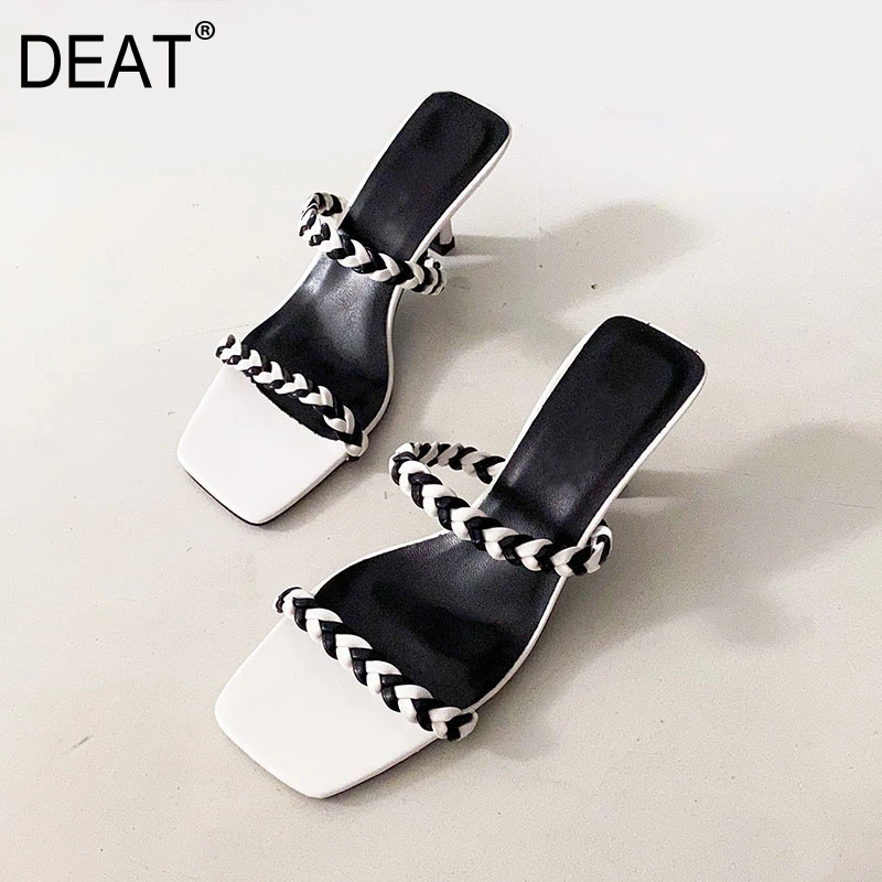 [DEAT] Новинка 2020 года Сезон весна-лето Туфли с квадратным носком и мелкой тесьмой