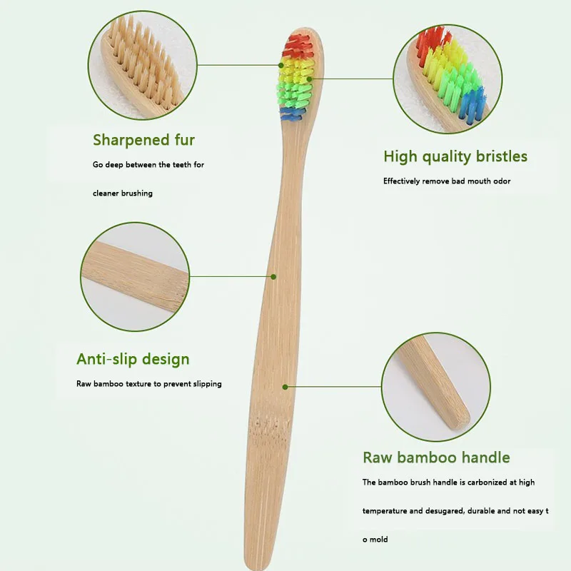 1 шт., бамбуковые зубные щётки для отбеливания зубов