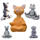 Статуэтка садовая лягушка дзен из смолы, Йога, статуэтка черного Будды, кошки, статуэтка для медитации, искусства, скульптуры, сада, офиса, двора, статуи, домашний декор