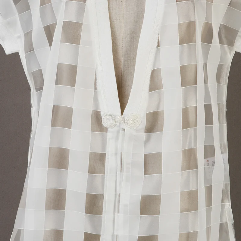 Женская Солнцезащитная одежда в стиле ретро клетчатая куртка средней длины из