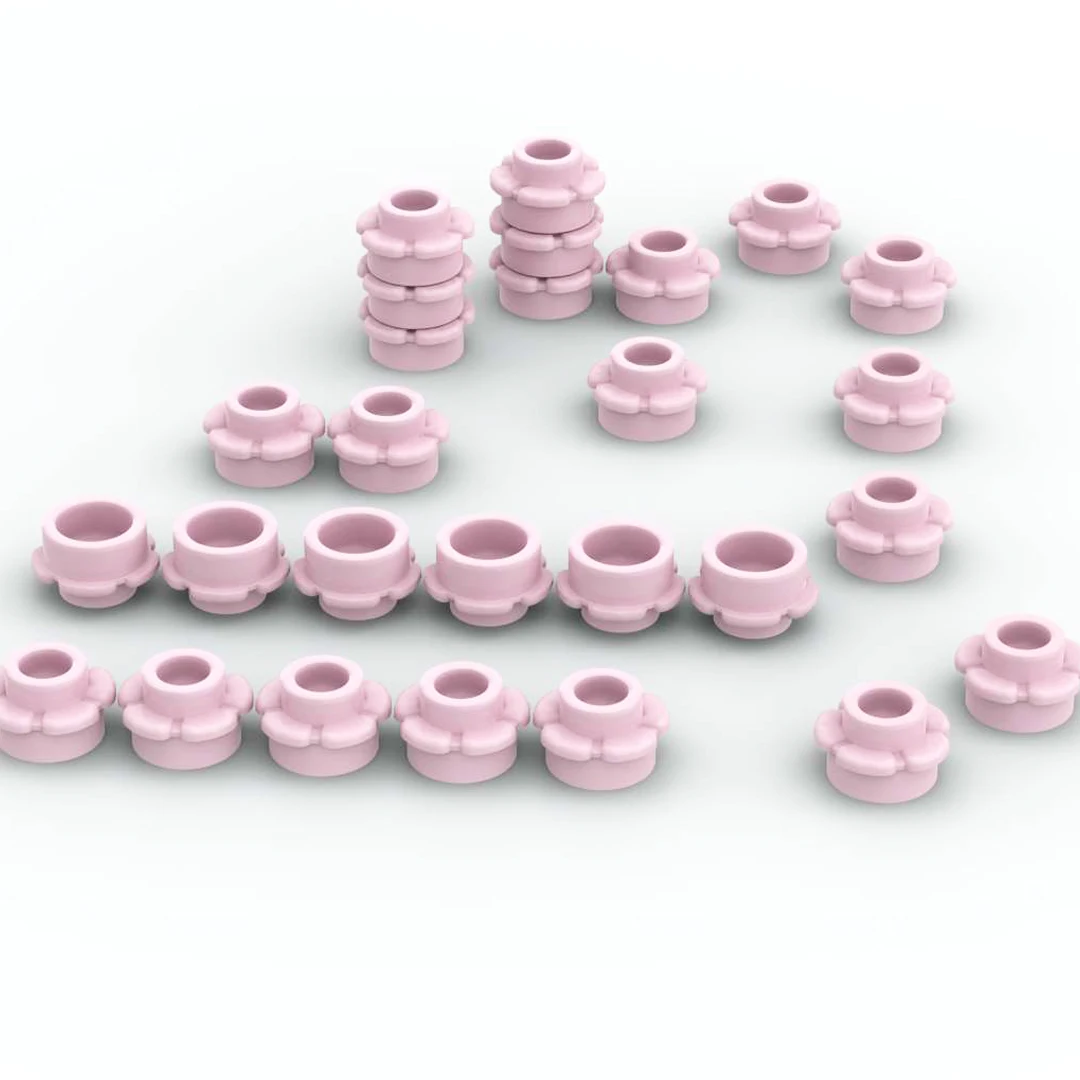 

1100pcs Flowers Petal MOC Bricks Plate Round 1x1 with Flower Edge 5 Petals 24866 Building Block Parts for Children Kids Gifts