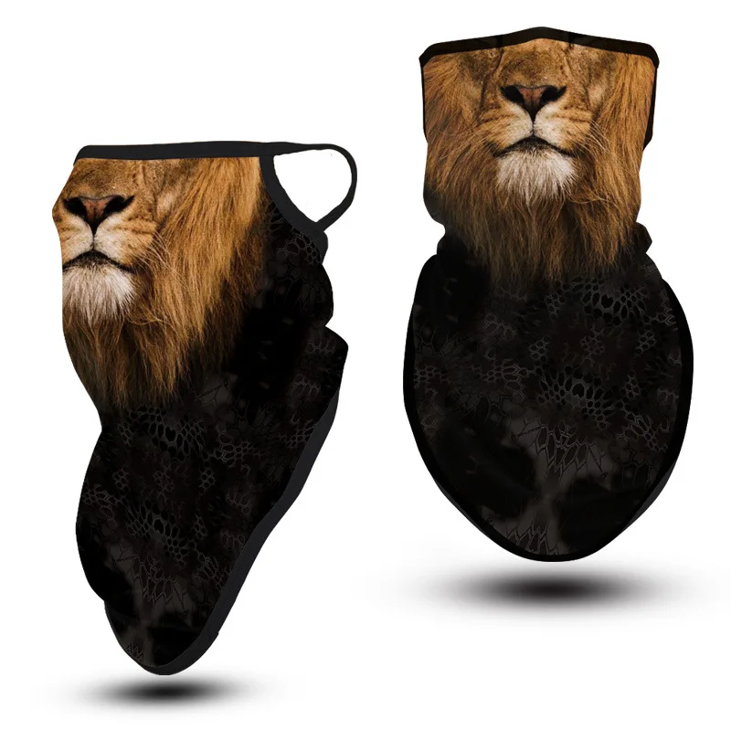 Маска для лица косплея животных Забавный медведь Лев тигр шейный шарф маски