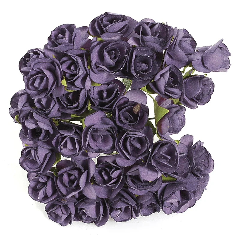 288 шт мини маленькая бумага искусственные розы цветы с бутонами DIY ремесло