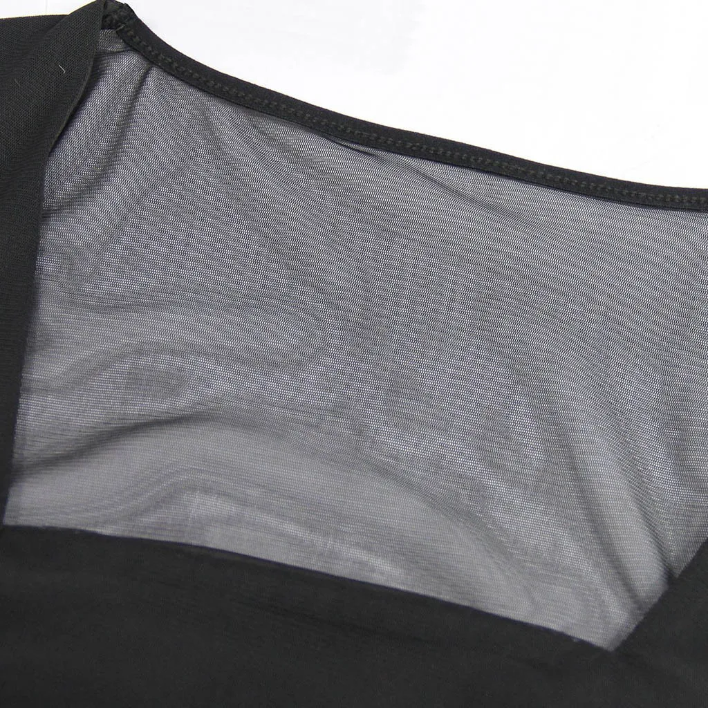 Платья размера плюс женские Вечерние черные сексуальные платья в сеточку с