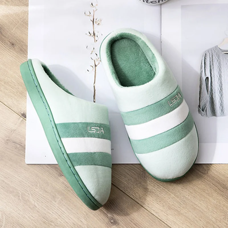 Зимние теплые домашние тапочки для пары обувь комнаты спальни дома женские