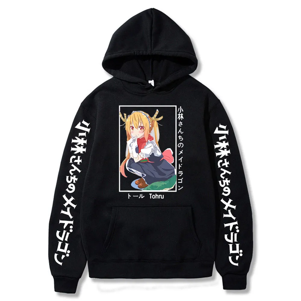 

New Anime Miss Kobayashi's Dragon Maid Tohru Hoodie Oversized Harajuku Hoodies Manga Long Sleeve Sweatshirts Unisex Streetwear