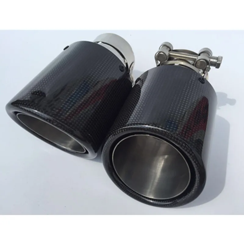 1 пара автомобиля Глянец углеродного волокна глушитель выхлопной Системы труба