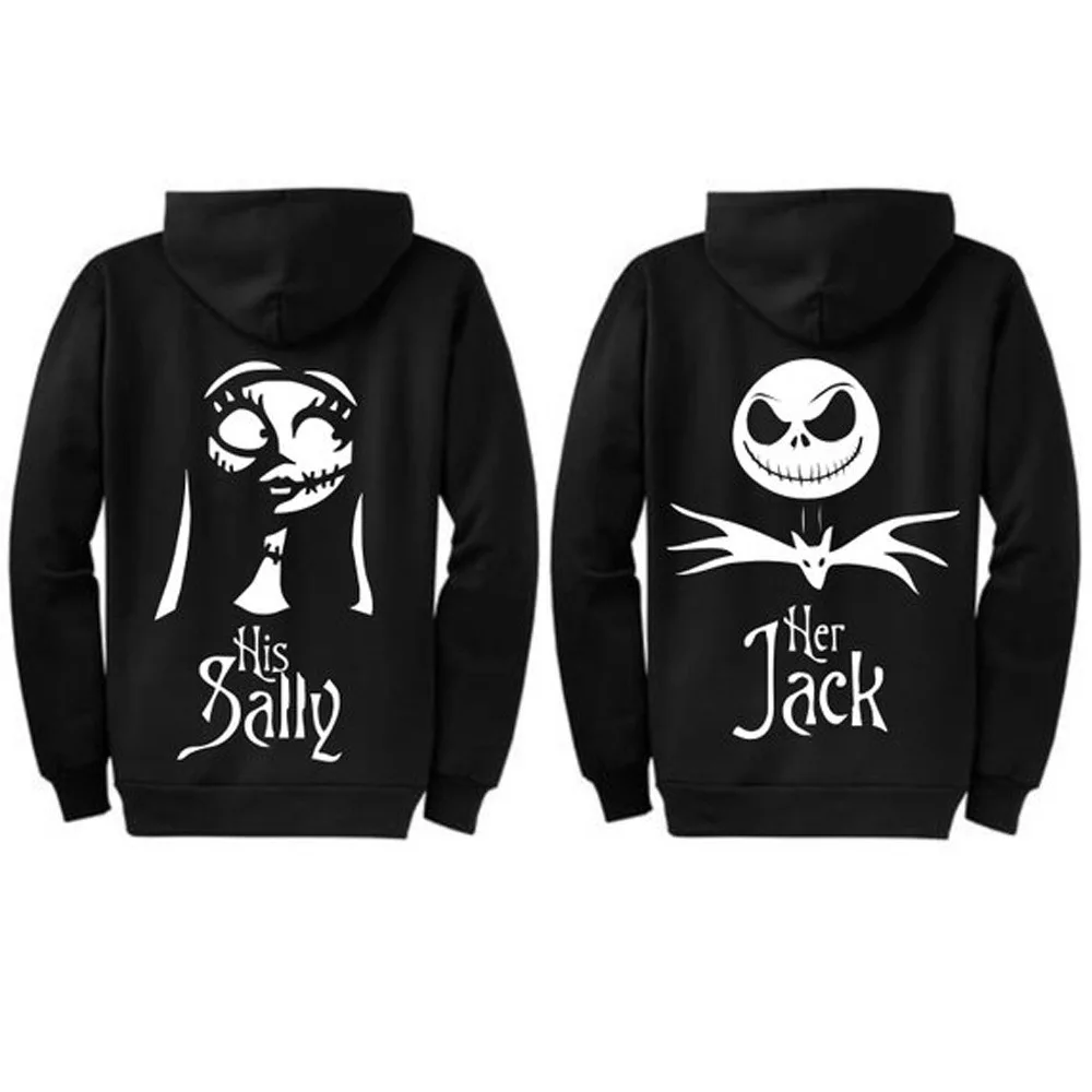 

Autumn Jack and Sally Couple Hoodies Halloween Before Christmas Jackets Man Women Couple Hoody