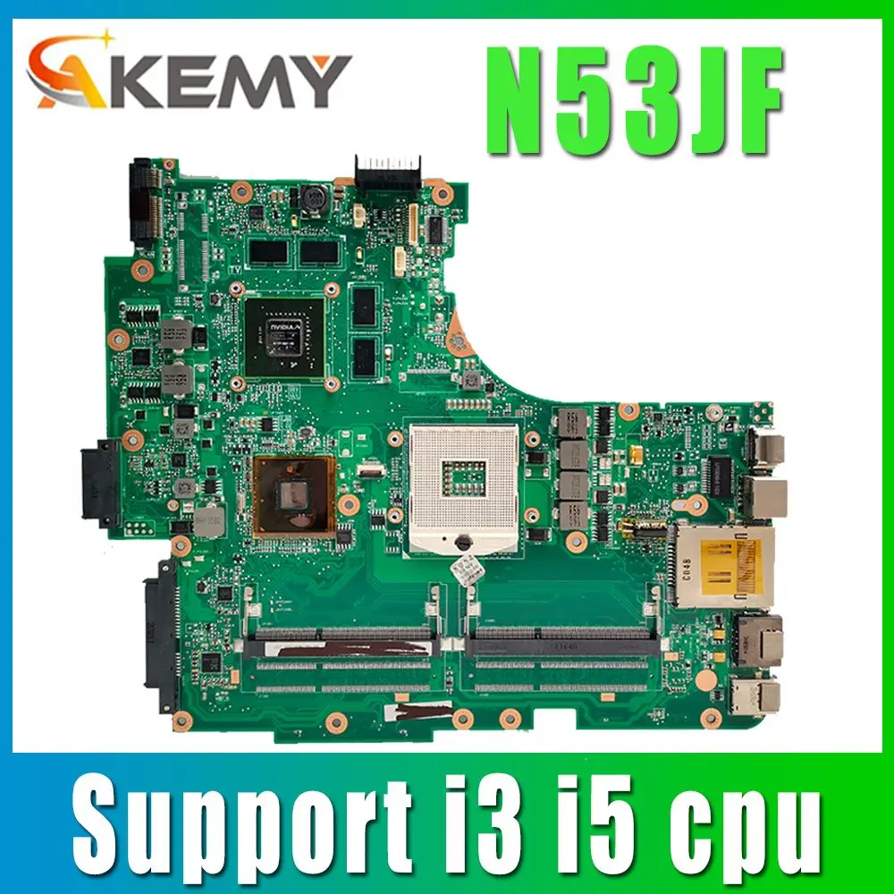 

Для материнской платы ноутбука ASUS N53J N53JF N53JN N53JL N53JG HM55 W/ GT425M 1G 2 * RAM слот для материнской платы поддержка процессора i3 i5