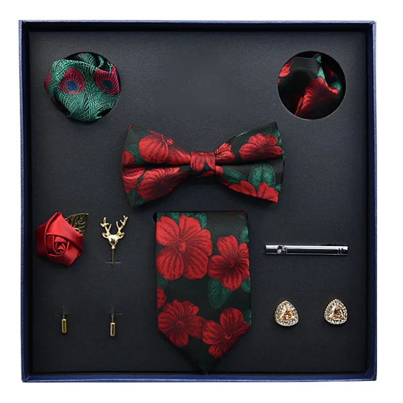 

Men's Formal Business Tie Gifts Box Packing 8 Piece Set Gift A Luxurious Set for Elder Father or Husband and Boyfriend