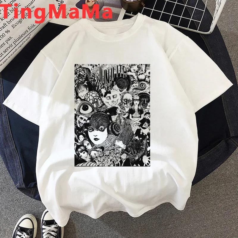 

Junji Ito T Shirt Women Japanese Horror Manga Graphic Tshirt Funny Harajuku Cartoon Summer Top Tomie Cute Anime T-shirt Female