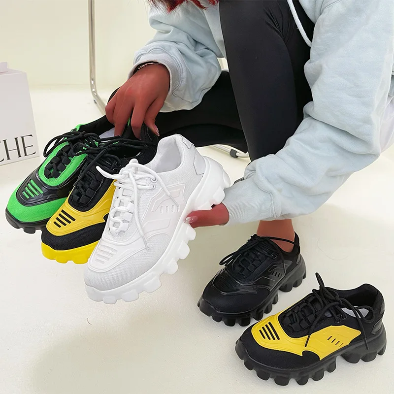 

Кроссовки на толстом каблуке для мужчин и женщин, Нескользящие кроссовки для бега, удобная сетчатая дышащая обувь с низким верхом, модель 2021...