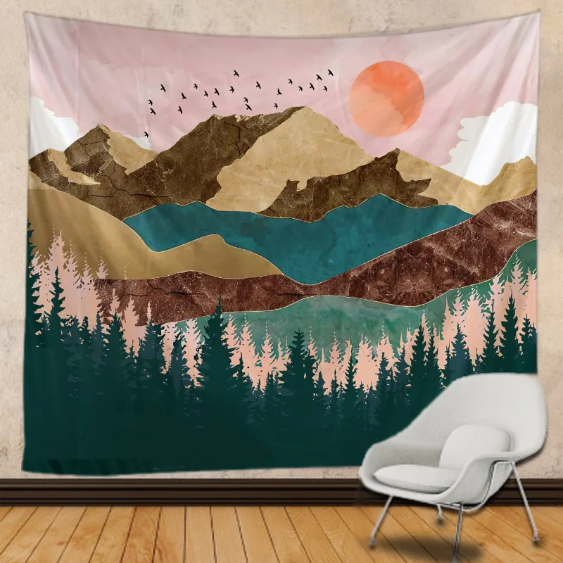 Настенный Гобелен Sunset Mountain настенные гобелены настенное искусство для украшения