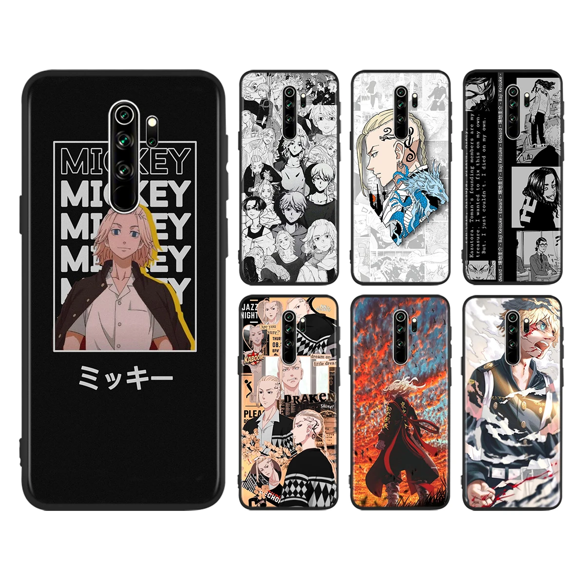

Phone Case For Redmi 9i 9T 9A 9C 9 8A 8 GO 7 7A S2 Y2 6 6A 5 5A 4X Prime Pro Plus Hot Tokyo Revengers Black Soft Cover